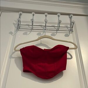 Red Strapless Bustier Top